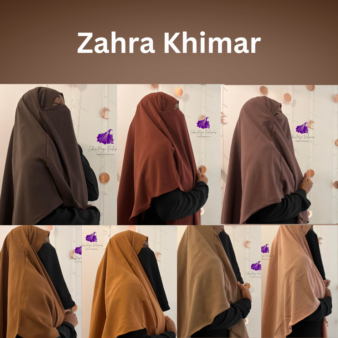 Libas-Haya Exclusives,single layer khimar in shades of brown for