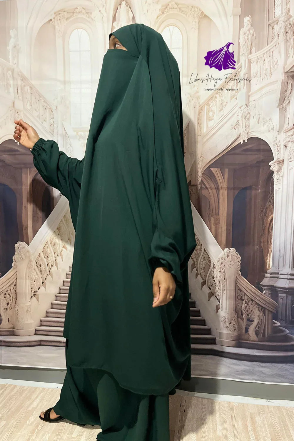 Jilbab-2 piece french jilbab hajj umrah Libas-Haya Exclusives