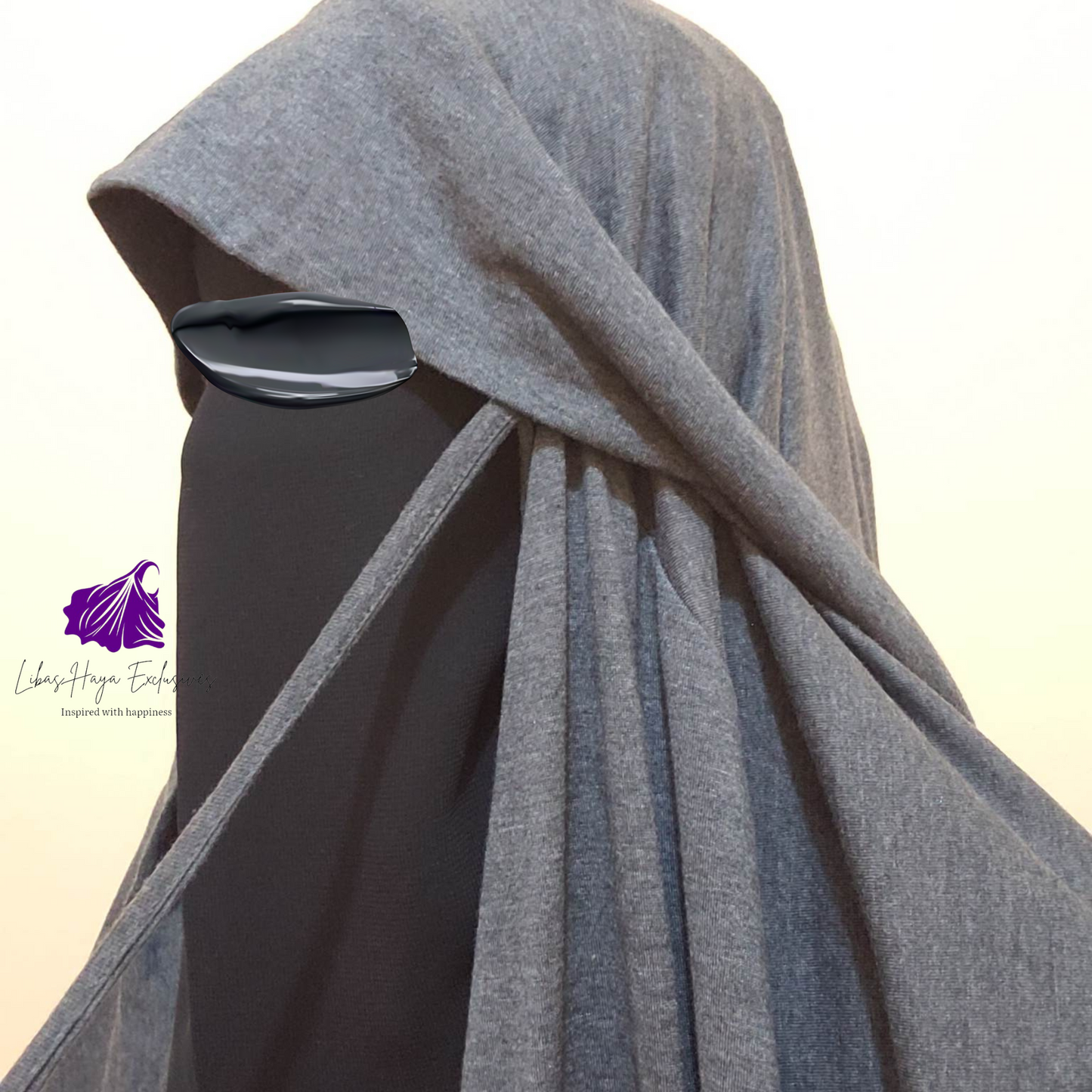 Khimar,Prayer Hijab with Sleeves Thuwaiba Khimar-Grey