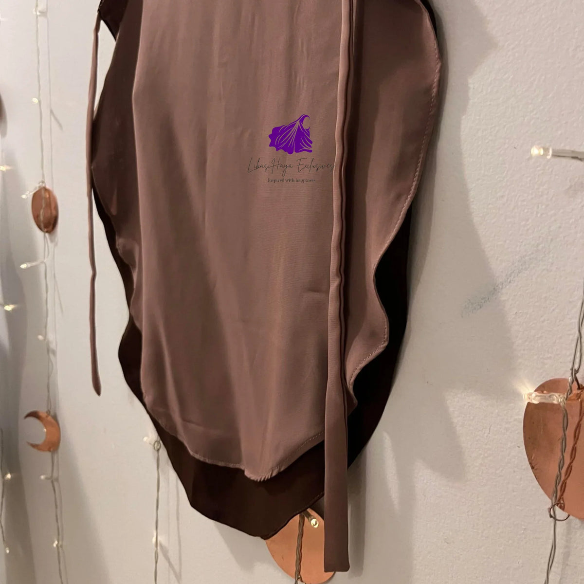 Half Niqab- 2 Layer Half Niqab Round-Café - Libas-Haya Exclusives