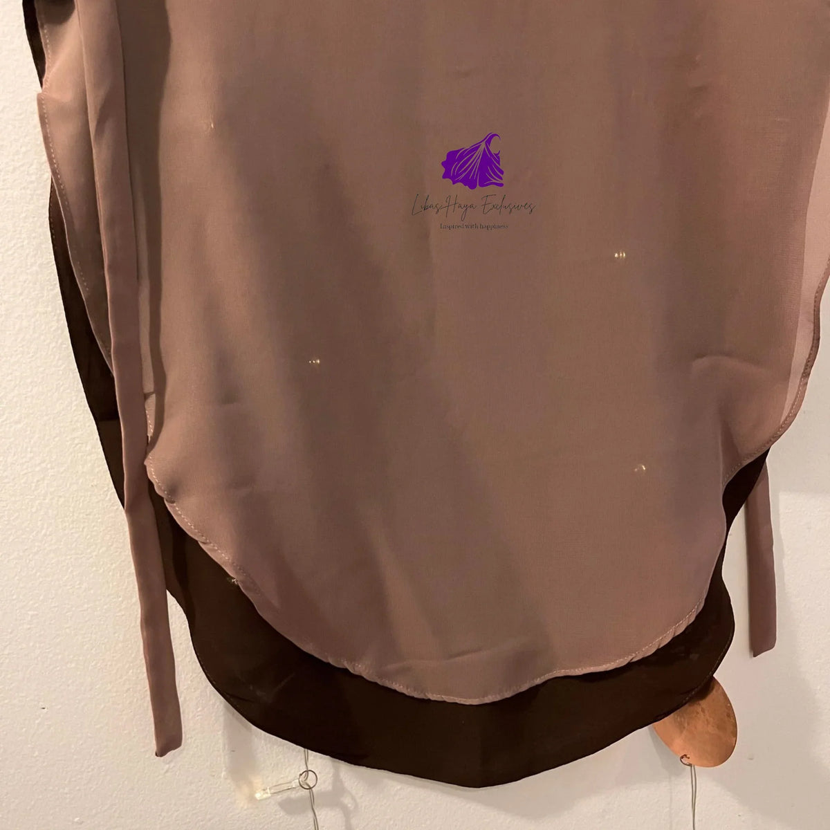 Half Niqab- 2 Layer Half Niqab Round-Café - Libas-Haya Exclusives