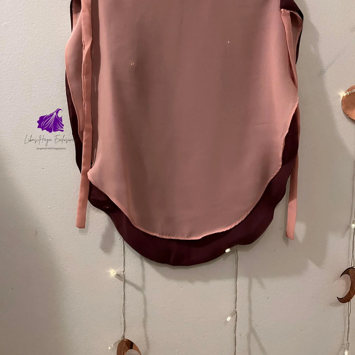 Half Niqab, 2 Layer Half Niqab Round-Rose Pink - Libas-Haya Exclusives