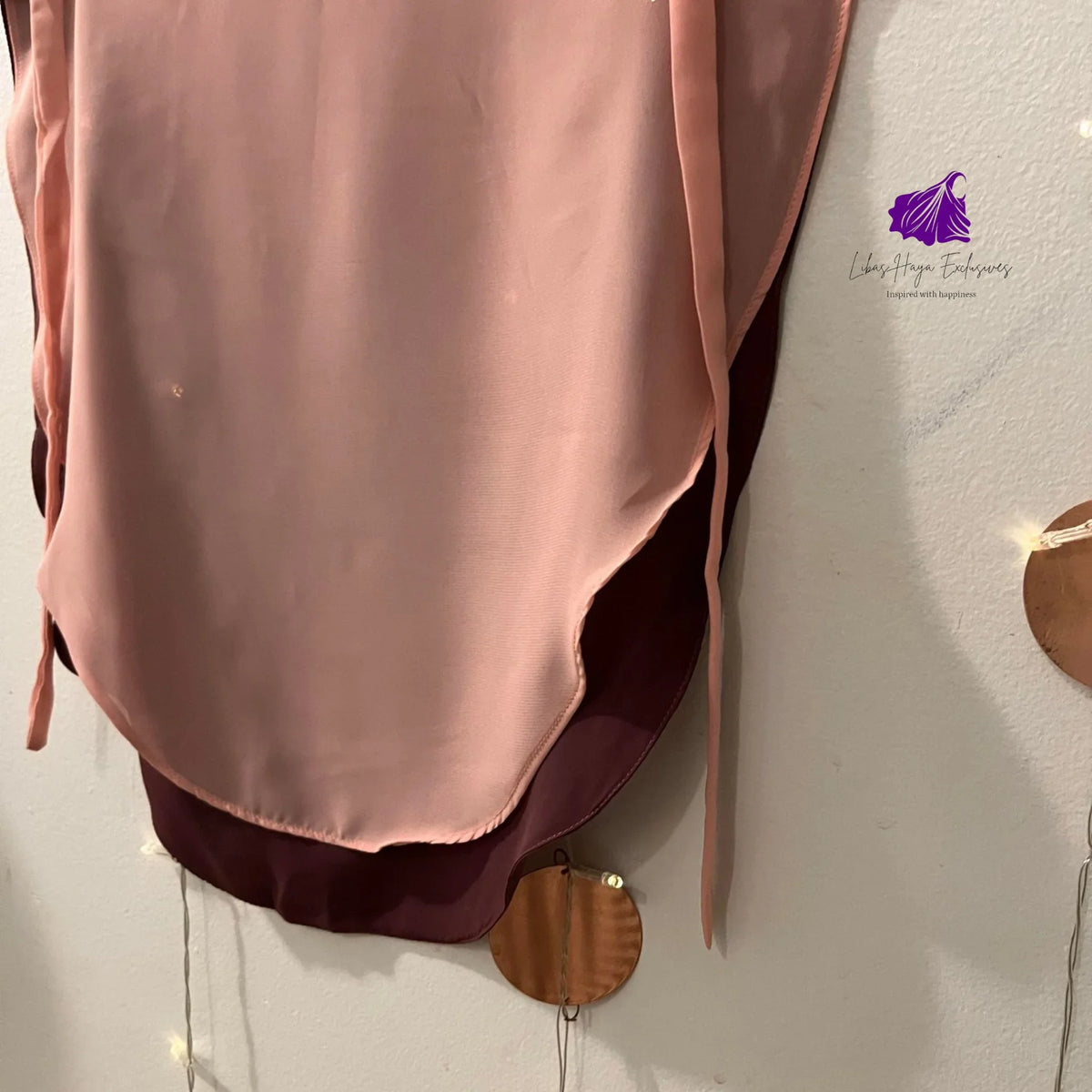 Half Niqab, 2 Layer Half Niqab Round-Rose Pink - Libas-Haya Exclusives