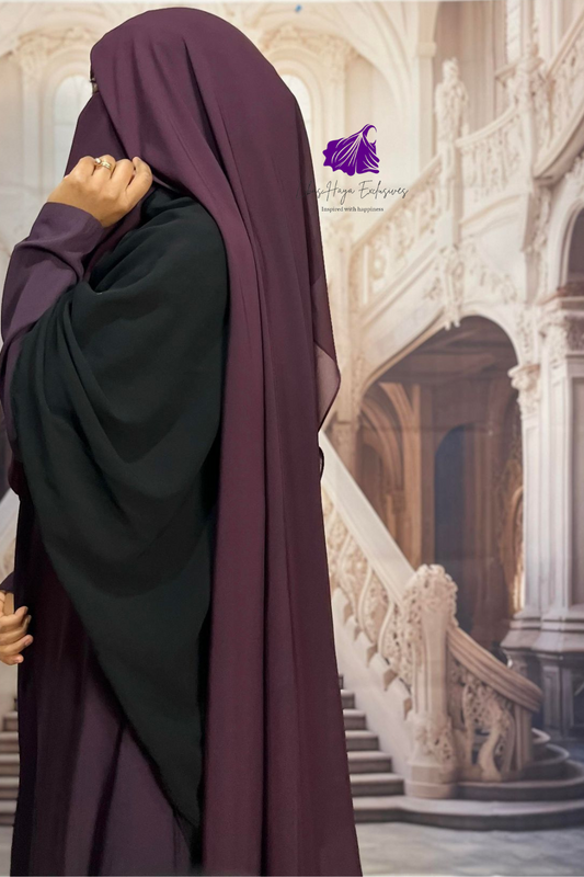 Raahah Two Layer XL Niqab-Purple