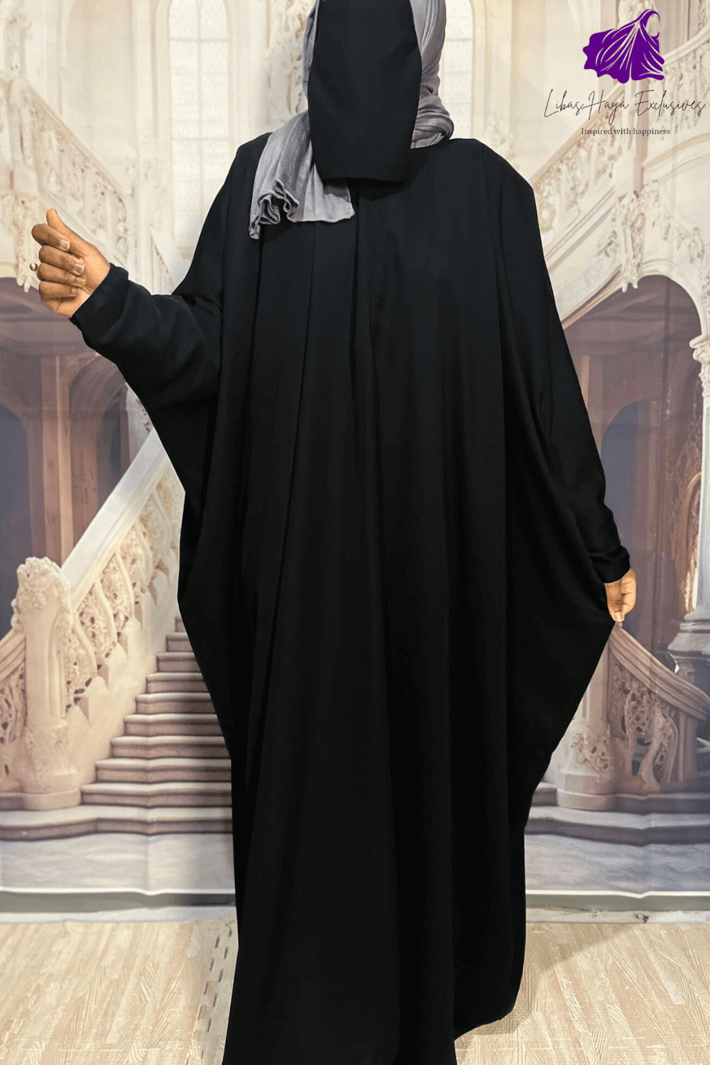 full length of black abaya