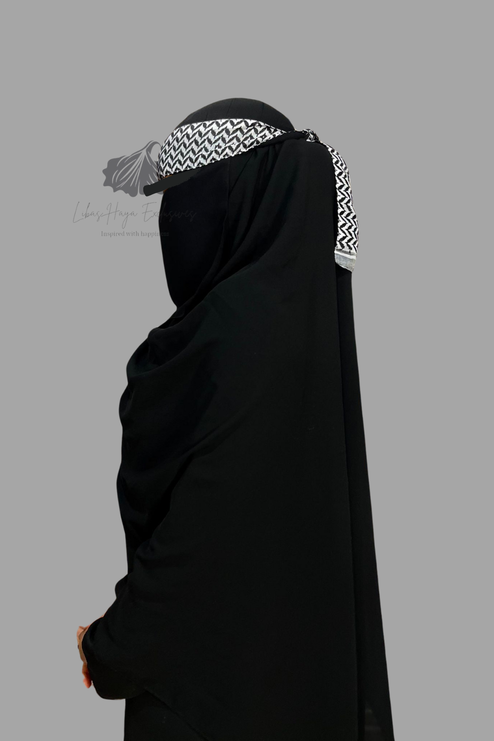 The Keffiyeh Niqab™️ Single Layer Niqab with Keffiyeh Headband.(Ships To South America)