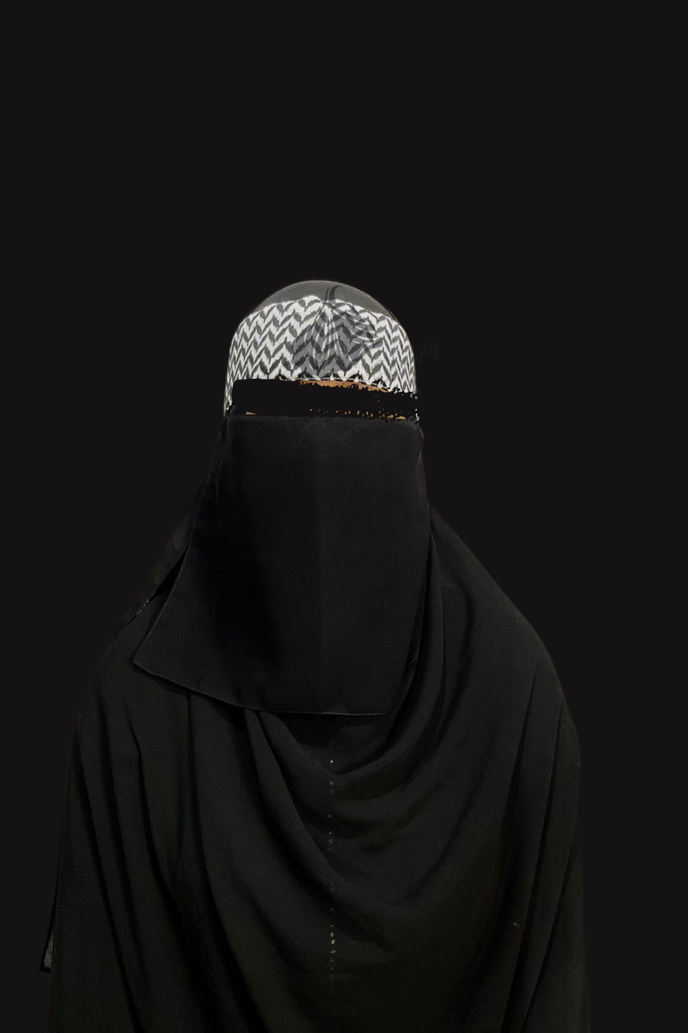The Keffiyeh Niqab™️ Single Layer Niqab with Keffiyeh Headband.