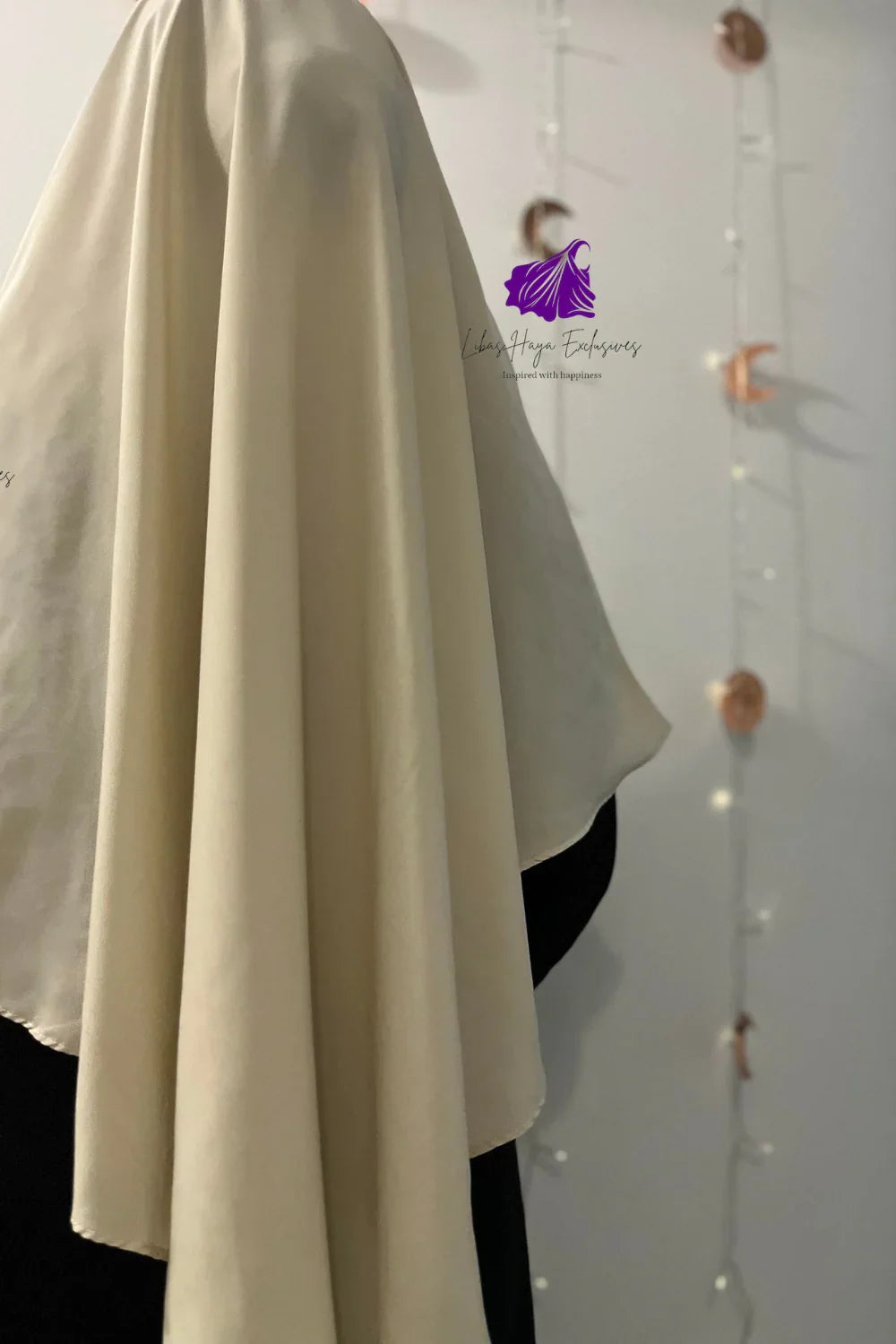 Khimar, Zahra Khimar-Single layer khimar with built in niqab-Cream (Ships to South America) - Libas-Haya Exclusives