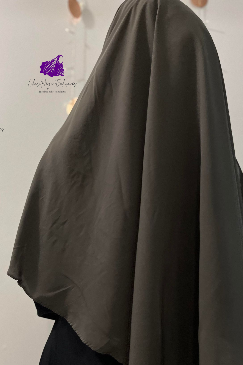 Khimar, Zahra Khimar-Single layer khimar with built in niqab-Charcoal (Ships to North America)