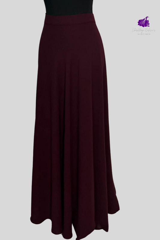  full front view of Hiba high waist skirt from libas-haya exclusives in burgundy