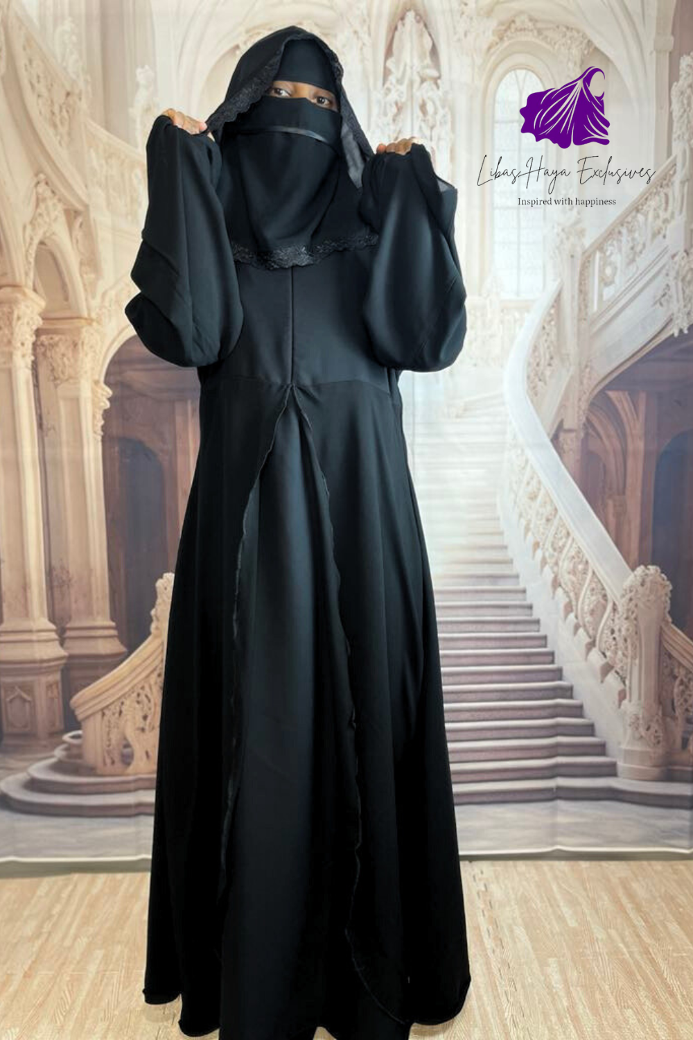  black eia baya with lace hood and niqab