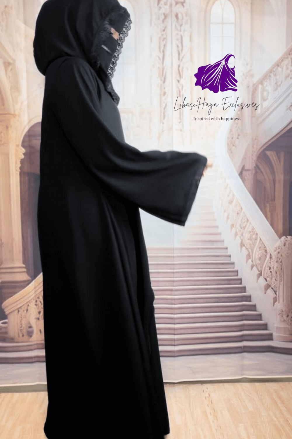 abaya with bell sleeves