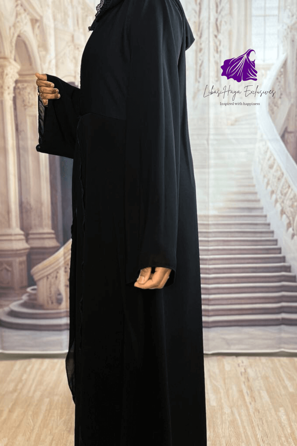 luxury chiffon hooded abaya