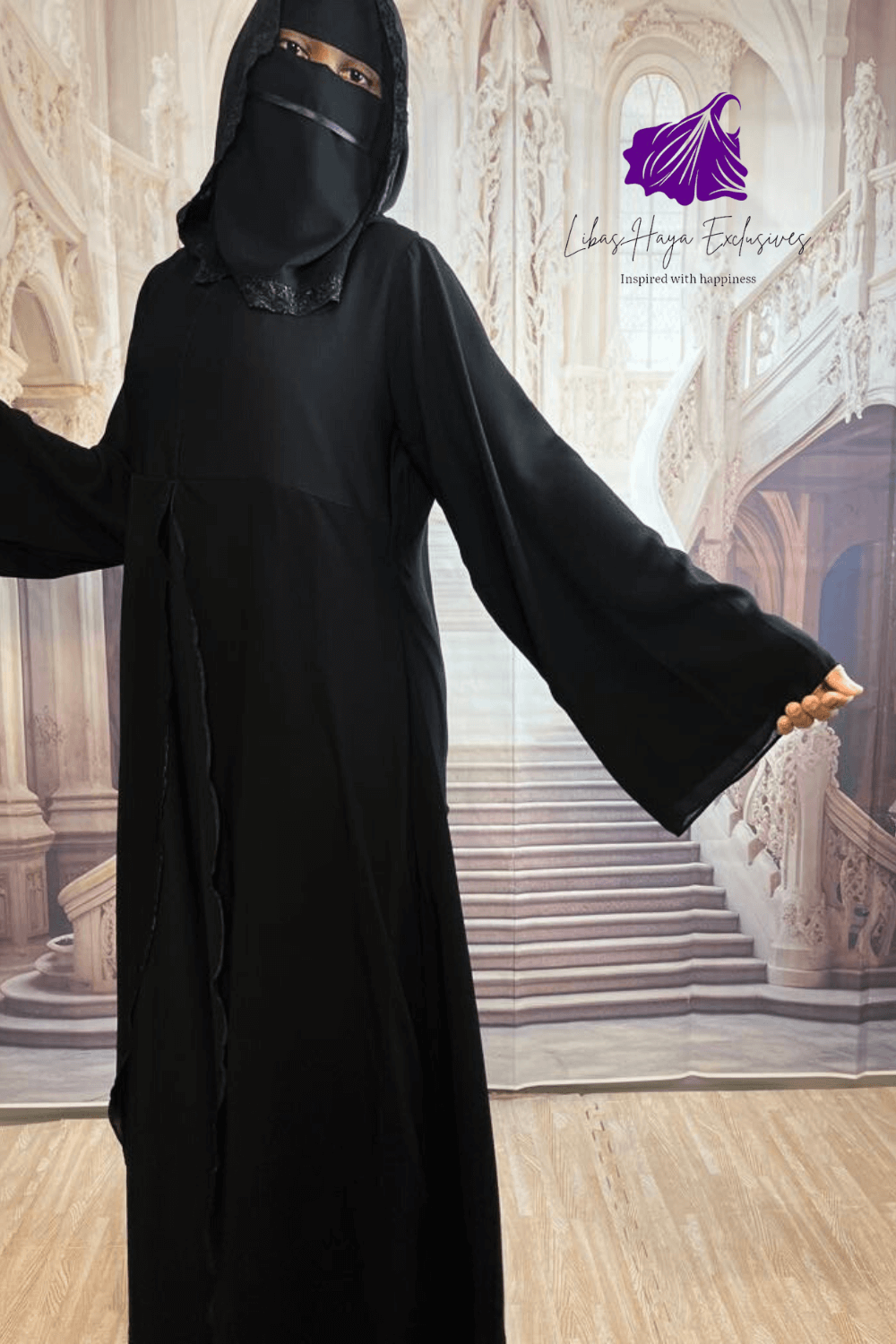 Abaya with bell sleeves