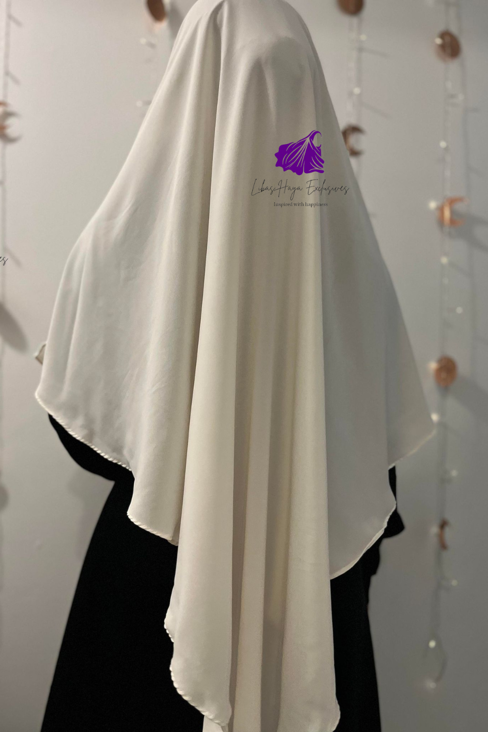 Khimar, Zahra Khimar-Single layer khimar with built in niqab-White (Ships to North America)