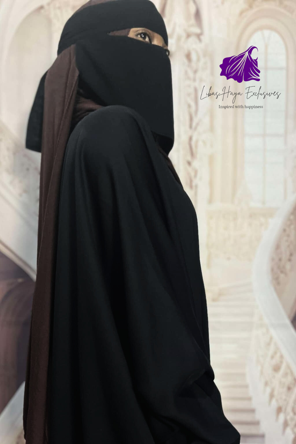 side view black niqab