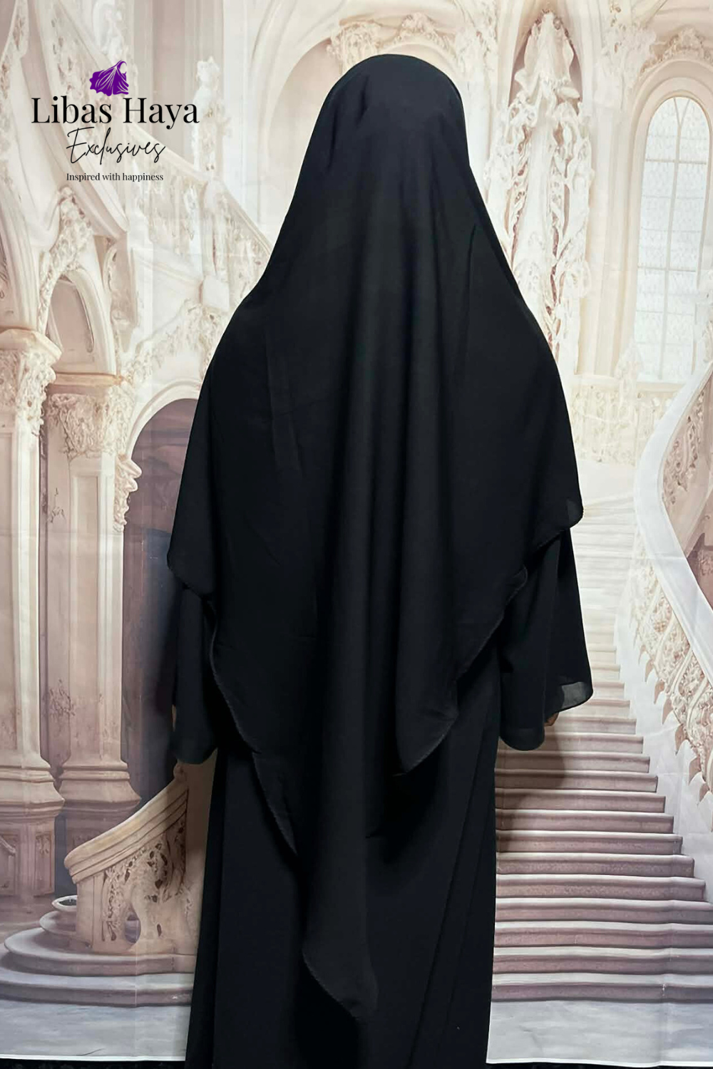 Black Diamond cut khimar wool peach 