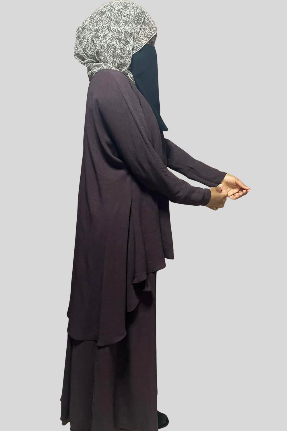 Hiba Modest Blouse- Long Sleeve Flowy Modest Top Dark Brown
