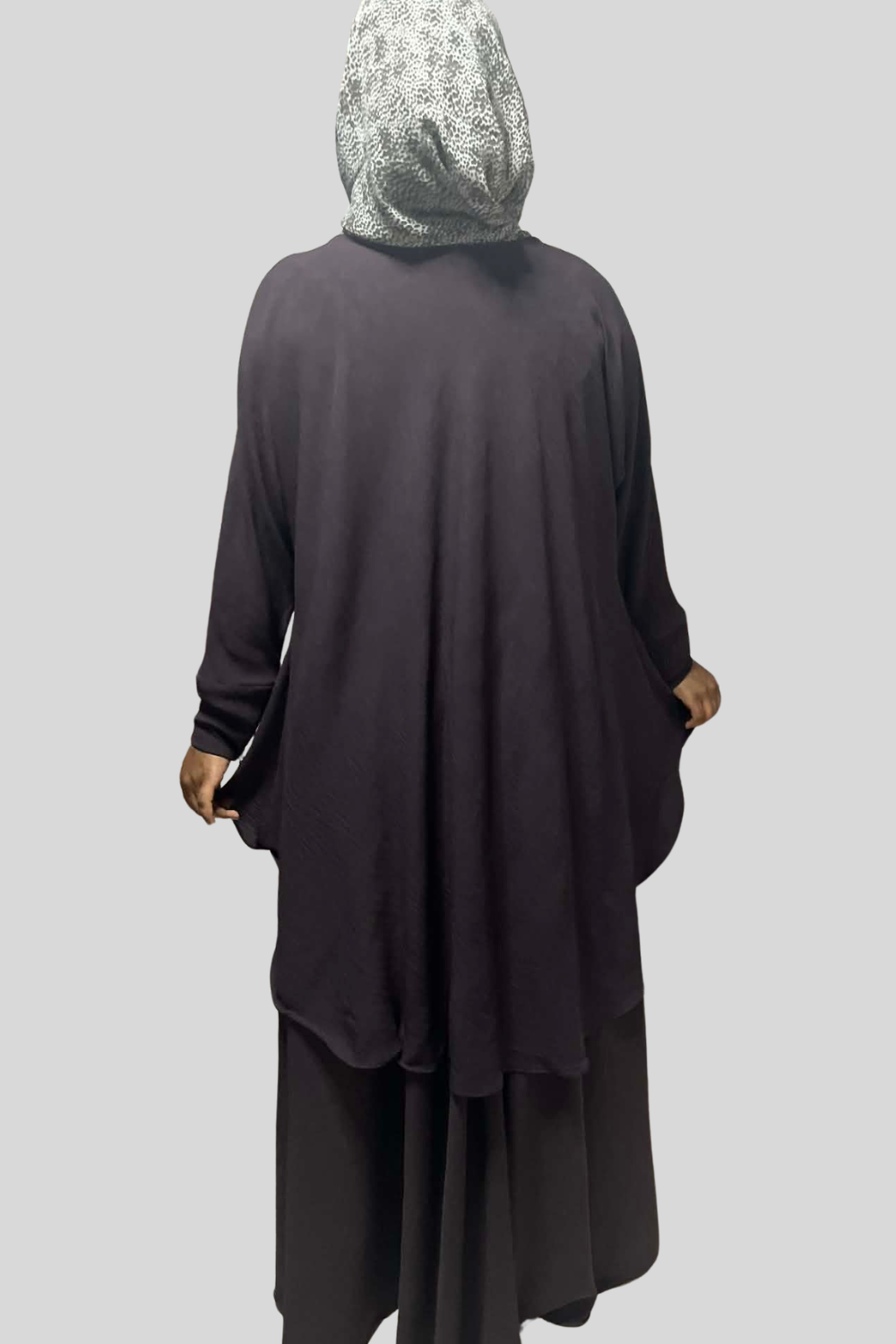 Hiba Modest Blouse- Long Sleeve Flowy Modest Top Dark Brown
