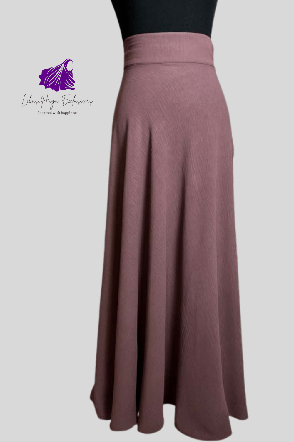 Hiba High Waist Skirt With Pockets-Dusty Rose