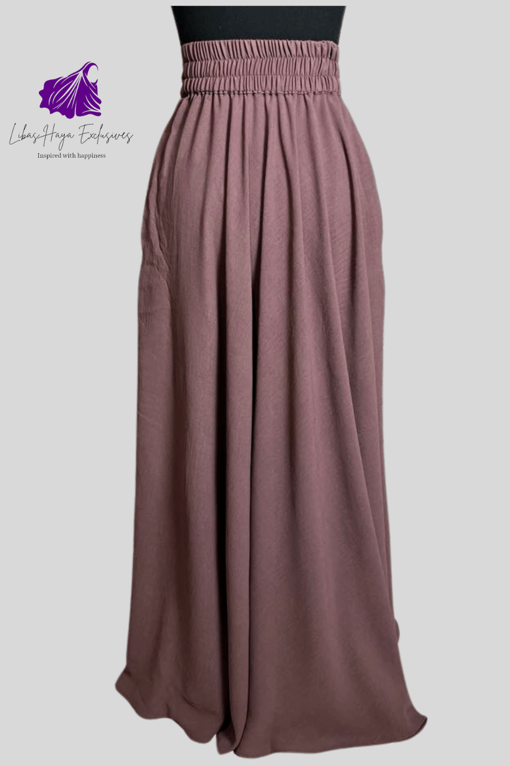 Hiba High Waist Skirt With Pockets-Dusty Rose