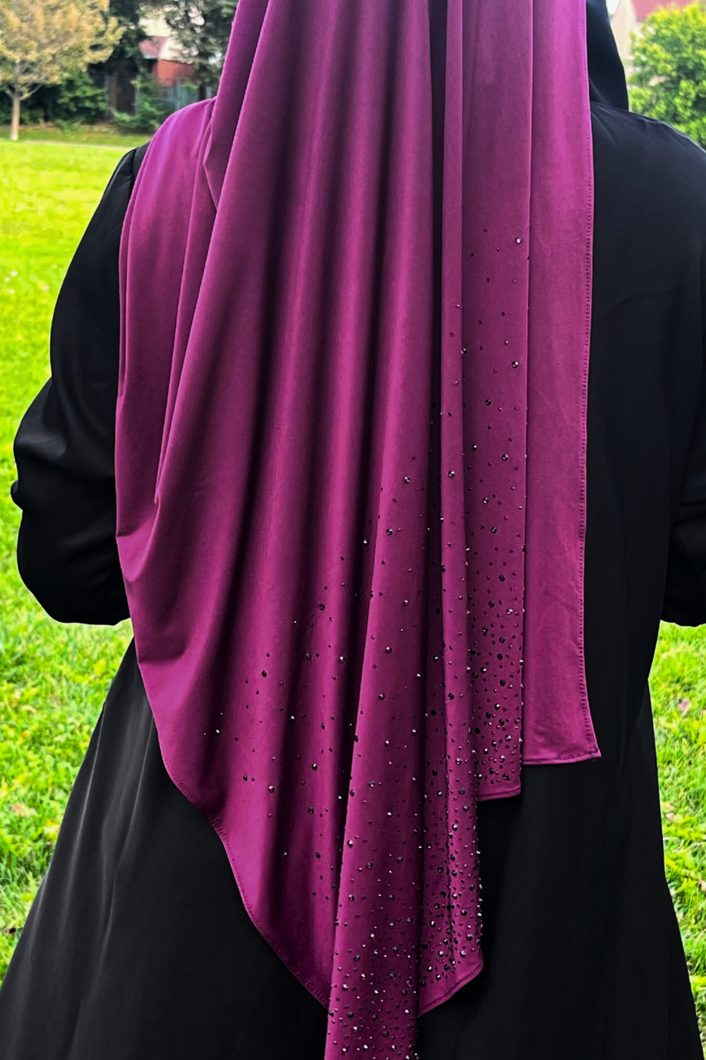 Rhinestone Liquid Jersey Hijab