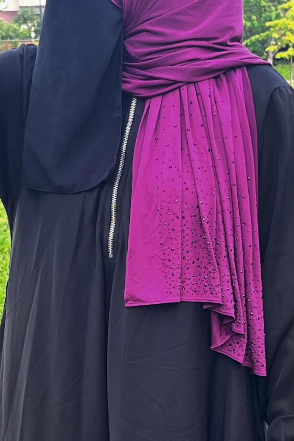 Rhinestone Liquid Jersey Hijab