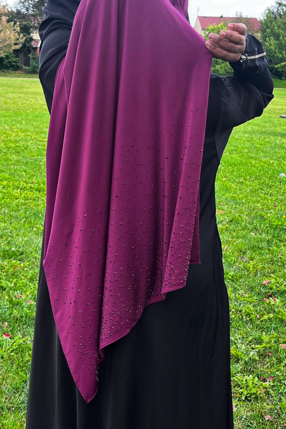 Rhinestone Liquid Jersey Hijab