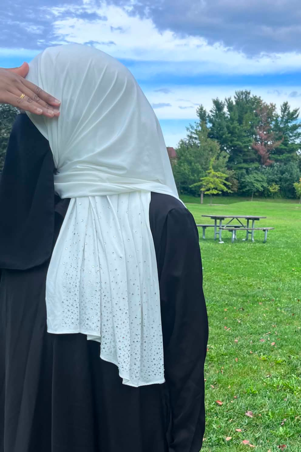 Rhinestone Liquid Jersey Hijab