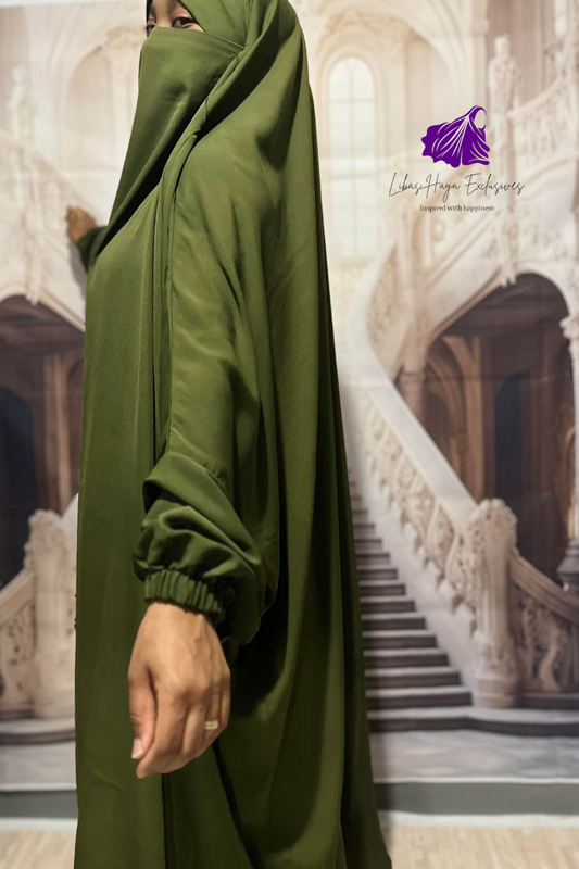 jilbab with elastic cuff sleeve 