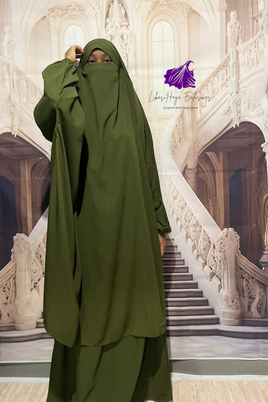  wearing jilbab in army green