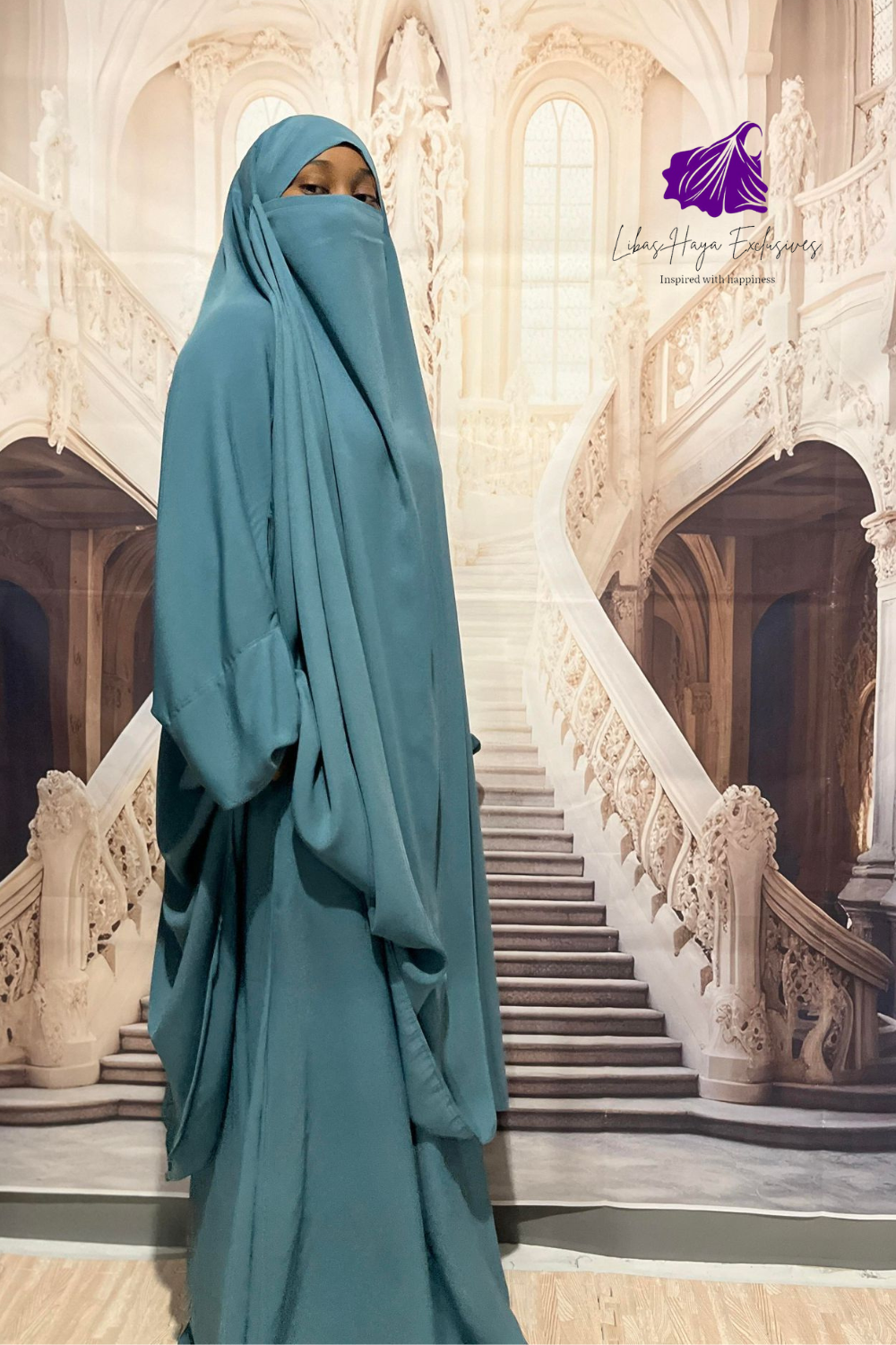 two piece jilbab in mint/turquoise 