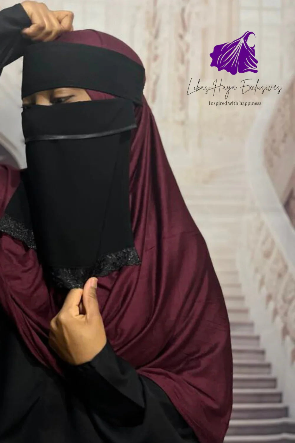 Niqab-Hilya Lace Niqab, Satin edge Niqab. - Libas-Haya Exclusives