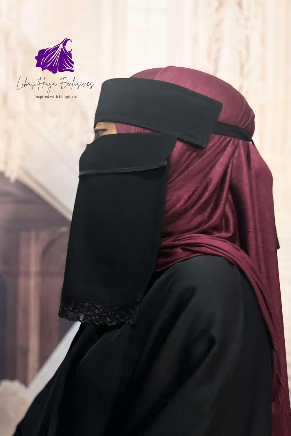 Niqab-Hilya Lace Niqab, Satin edge Niqab. - Libas-Haya Exclusives