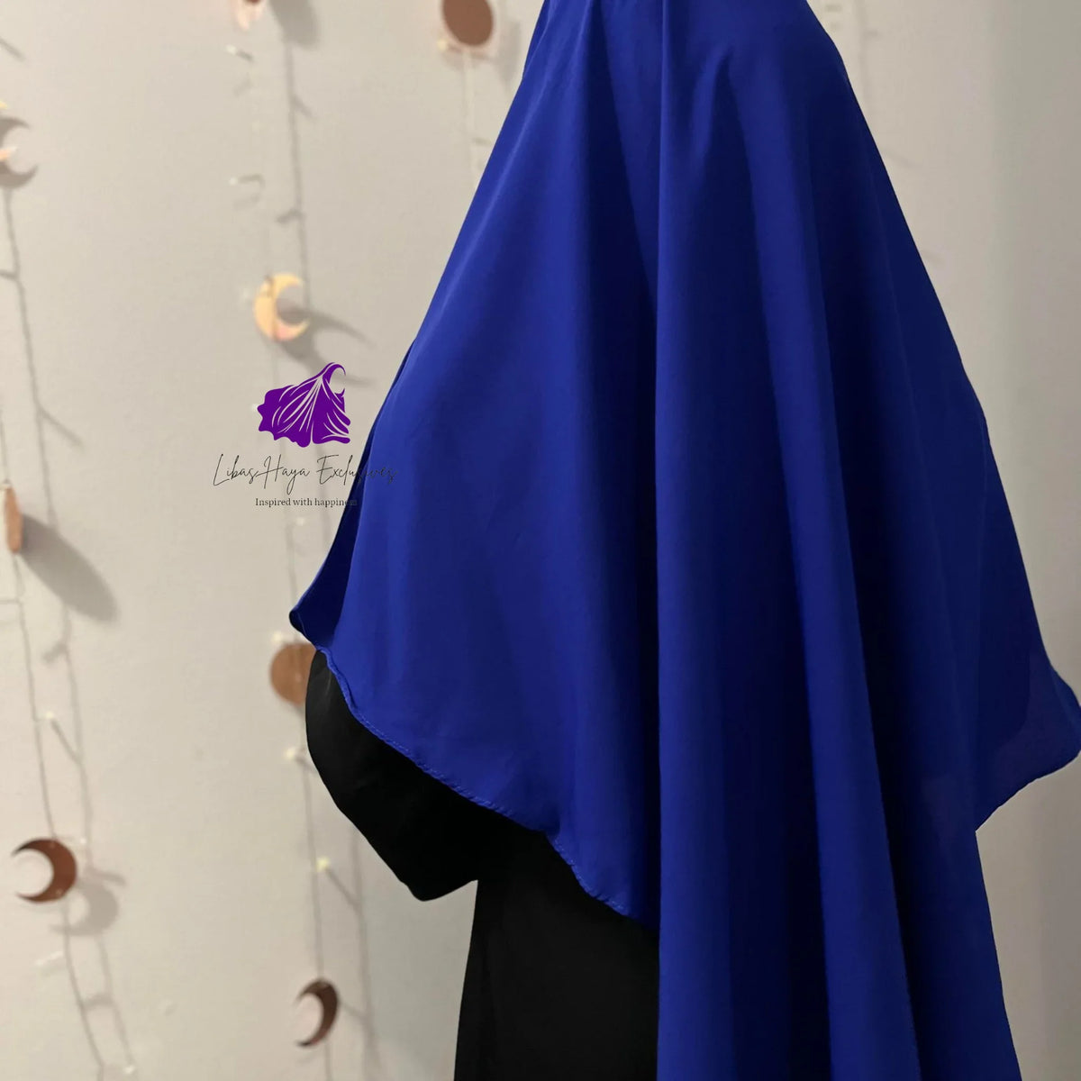 Khimar, Zahra Khimar-Single layer khimar with built in niqab -Blue - Libas-Haya Exclusives