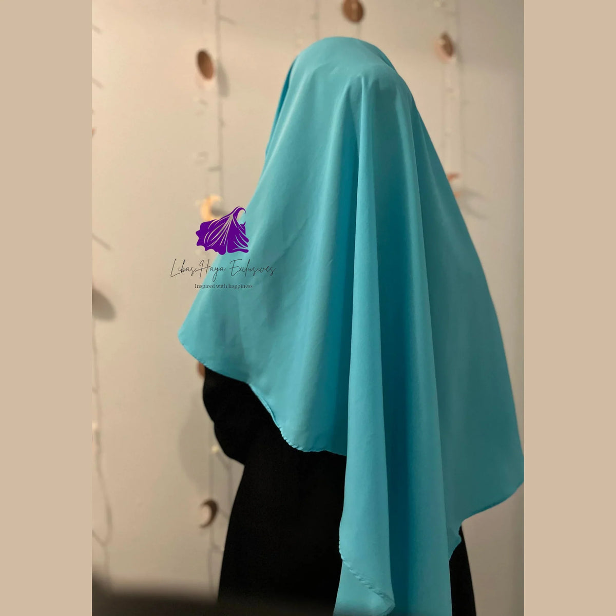 Khimar, Zahra Khimar-Single layer khimar with built in niqab -Blue - Libas-Haya Exclusives