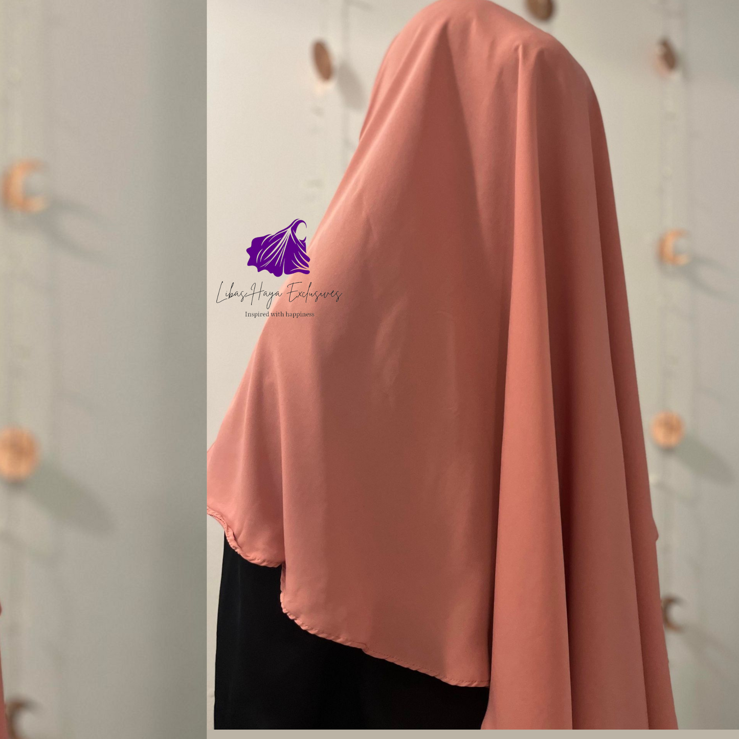 Khimar, Zahra Khimar-Single layer khimar with built in niqab-Pink (Ships to North America)