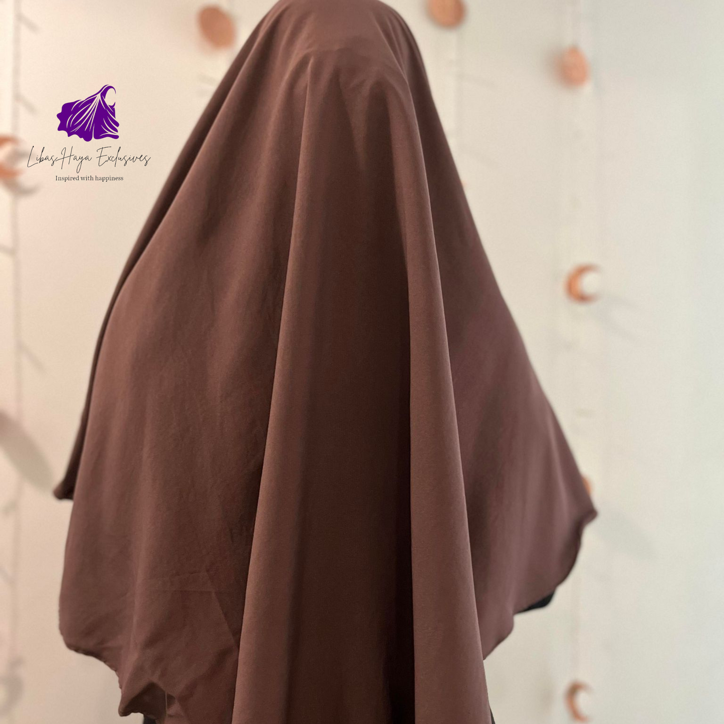 Khimar, Zahra Khimar-Single layer khimar with built in niqab-Brown (Ships to North America)
