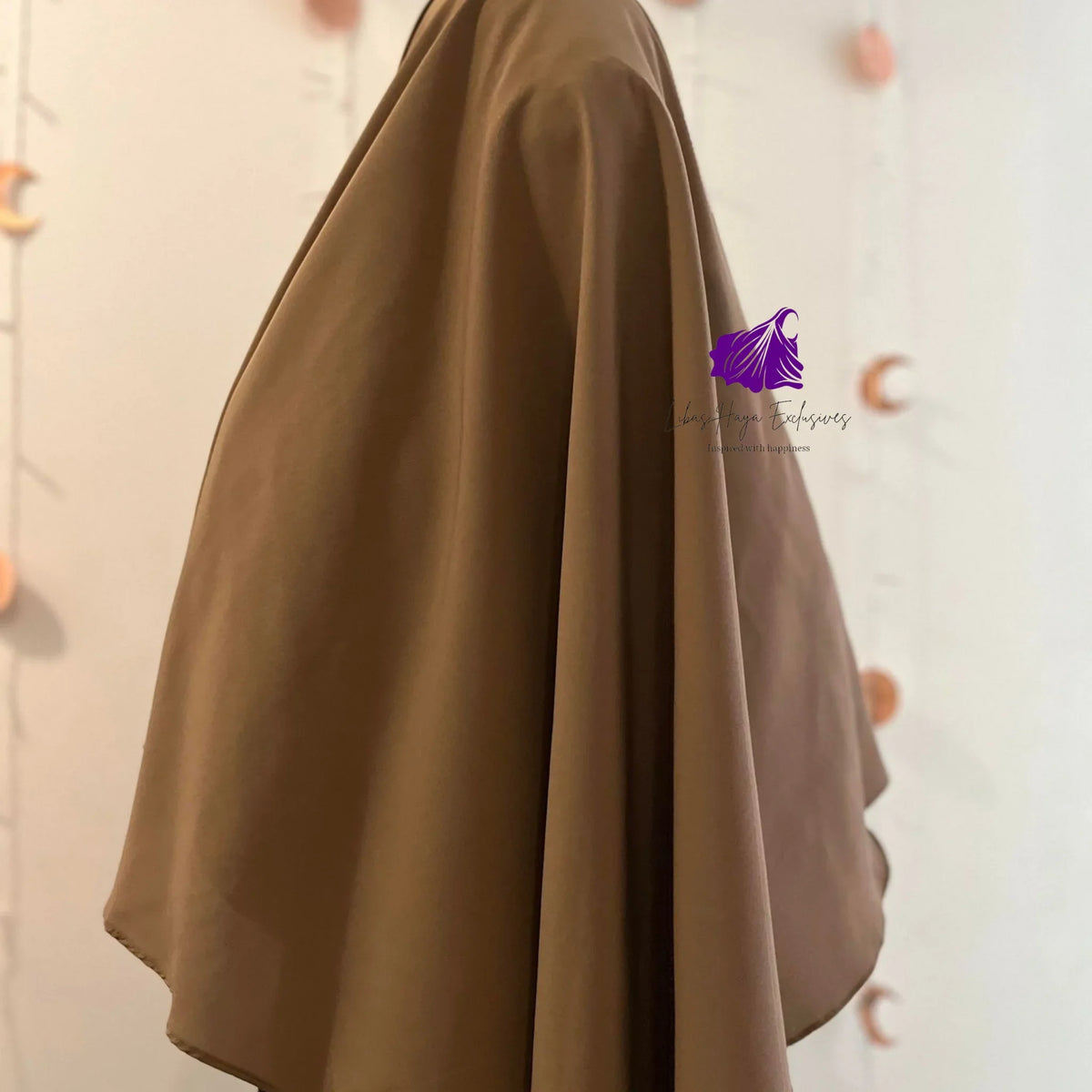 Khimar, Zahra Khimar-Single layer khimar with built in niqab-Brown - Libas-Haya Exclusives