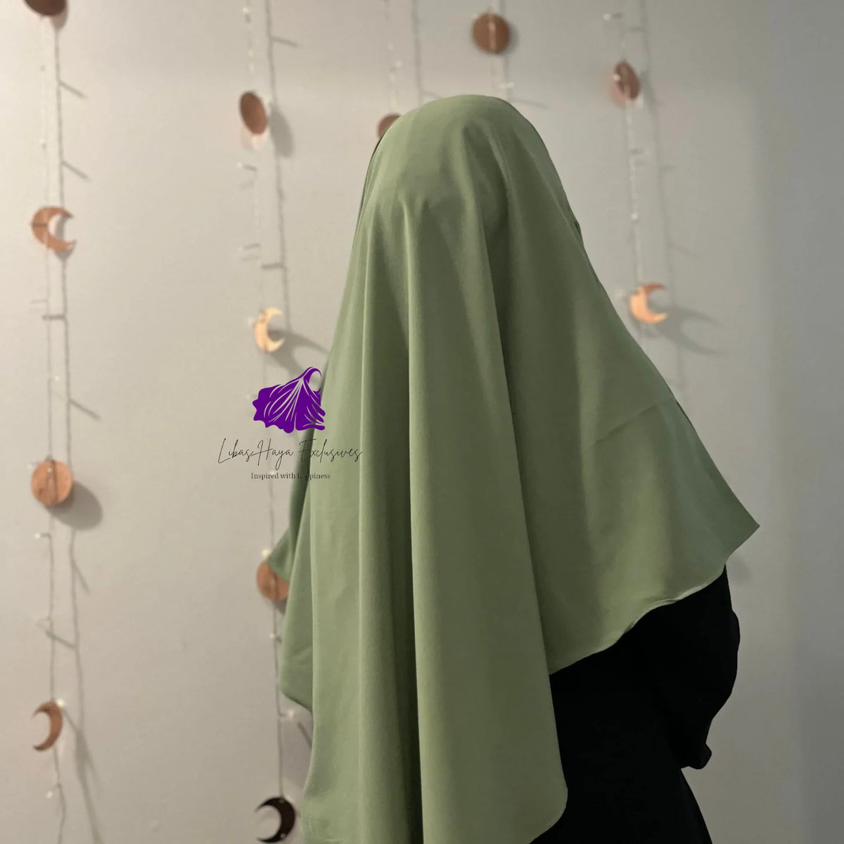 Khimar,Zahra Khimar-Single layer khimar with built in niqab- Green - Libas-Haya Exclusives