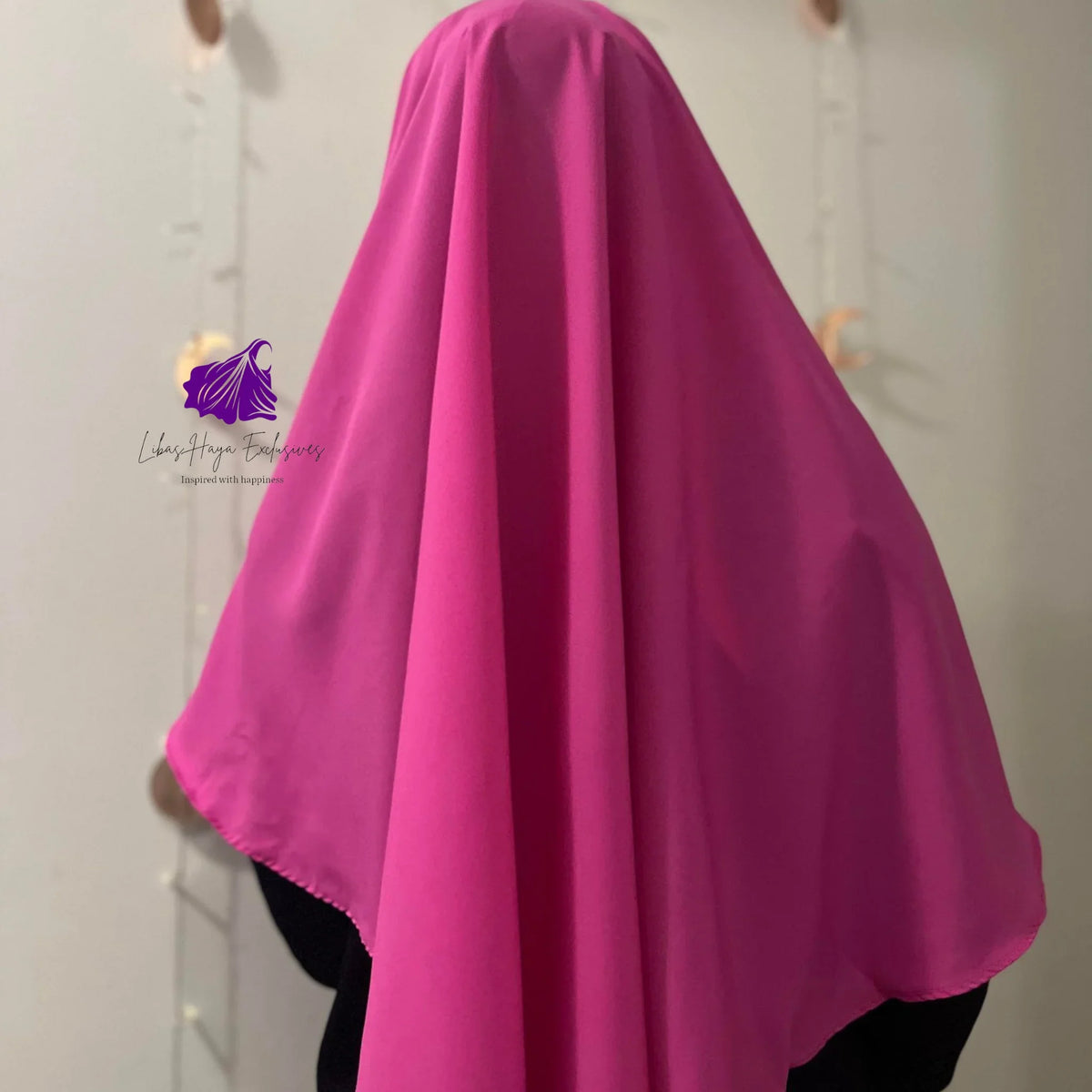 Khimar, Zahra Khimar-Single layer khimar with built in niqab-Pink - Libas-Haya Exclusives