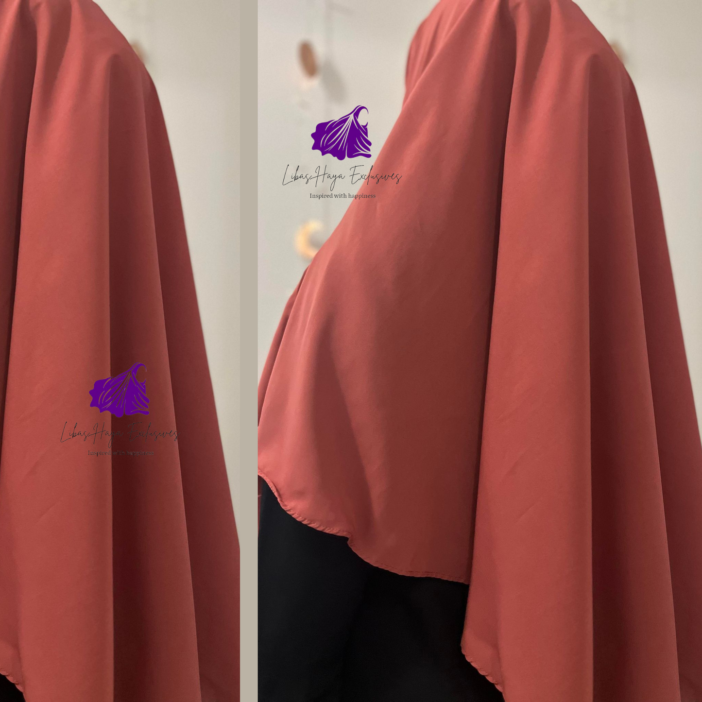 Khimar, Zahra Khimar-Single layer khimar with built in niqab-Pink (Ships to North America)