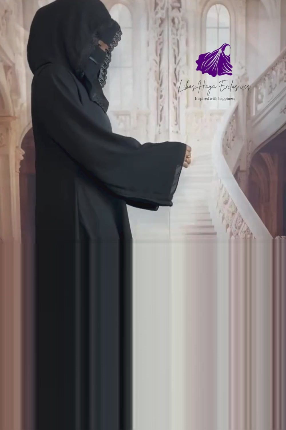 video detail of layan hooded abaya