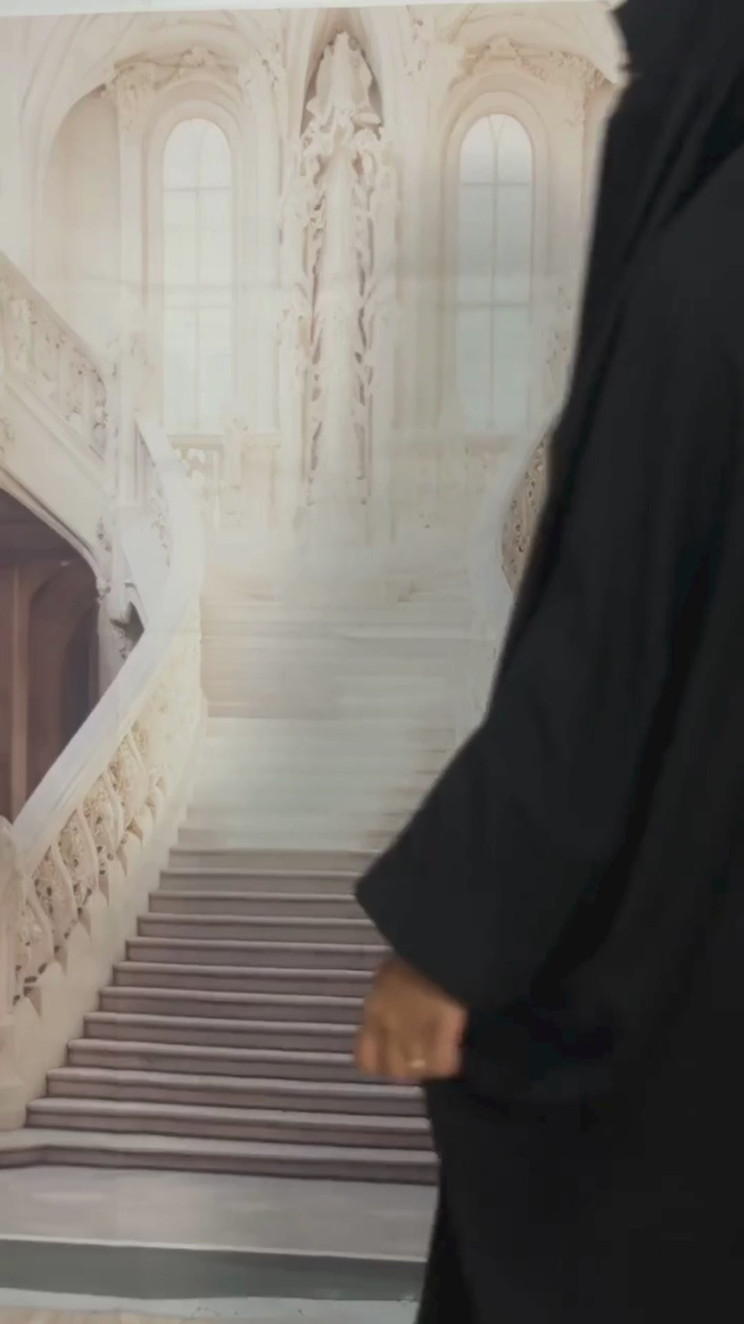 video of black wool peach jilbab