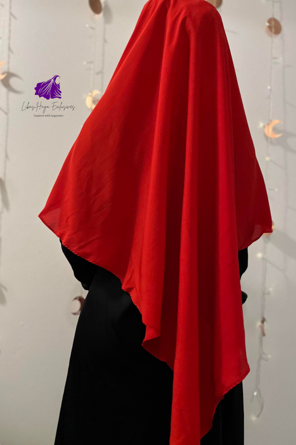 Khimar, Zahra Khimar-Single layer khimar with built in niqab- Red (Ships to North America)