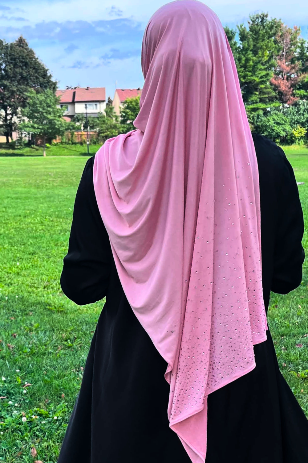Rhinestone Liquid Jersey Hijab