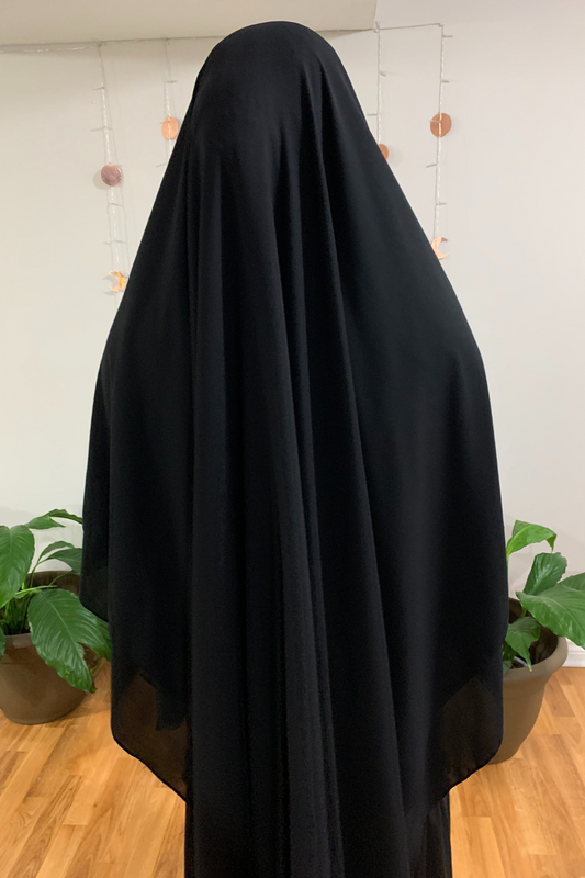 Black double/ two layer khimar by libas-Haya Wholesale