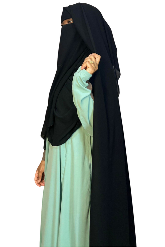 two layer extra long Niqab