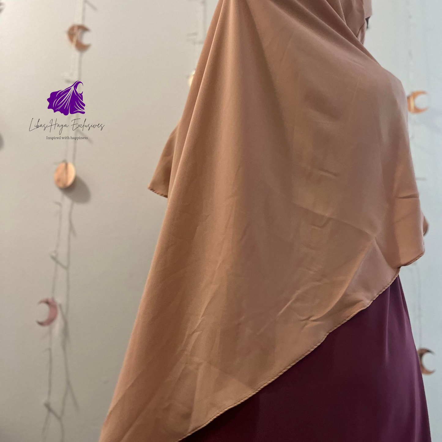Abaya Asma- Mauve & Cream Abaya dress with pockets and Zippered sleeves.