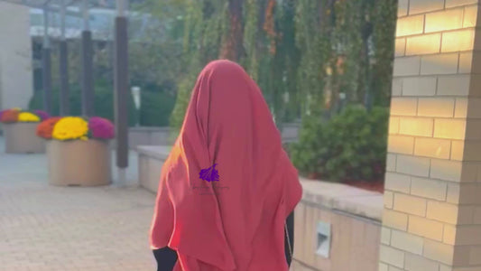 Zahra Khimar-Single layer khimar with built in niqab- Burnt Orange (Ships to North America)